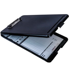 Business Source 37513 Clipboard With Storage, Black Plastic, 13-3/8 x 9-1/2"