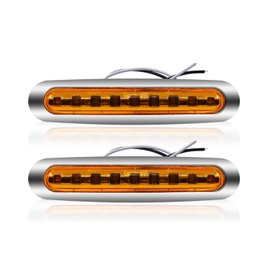 X-STYLE Side Marker Lamp, 9 LEDs 12 V, 24 V, Yellow, Car Width Light, Rear Side Light, Signal Light, Truck, Trailer, Bus, Boat, General Purpose Mark Lamp, Set of 2 (Amber)
