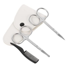 4pcs Men Grooming Kit Beard Scissors Set Nose Hair Trimmer Scissors Facial Hair Trimming Set Stainless Steel for Barbershop Home Use