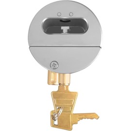 RESET-903 Heavy Duty Hidden Shackle Padlock,Keyed Different,Chain, Trailer Lock, Van Lock, Truck Door Padlock,Hockey Puck Lock,Solid Steel,Sliver