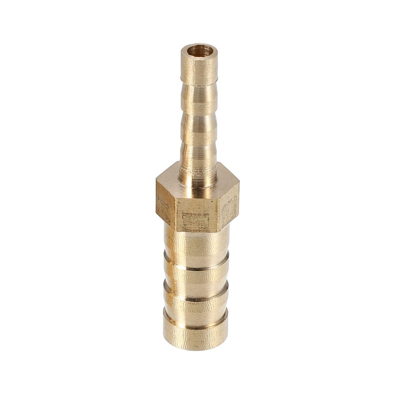 X AUTOHAUX 2 Pcs 8mm-4mm Straight Shaped Hose Barb Brass