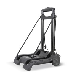 Small Folding Hand Truck Dolly Collapsible Cart with Wheels 80lbs Duty Wagaons Carts 2 Elastic Ropes Foldable Grocery Cart Moving Supplies Collapsible Utility Cart for Luggages Shopping Black