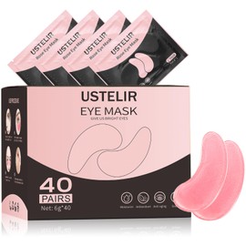 USTELIR Under Eye Patches, 40 Pairs Eye Mask for Dark Circles, Puffy Eyes, Undereye Bags,Wrinkles,Eye Mask Patches with Rose, Eye Treatment Skin Care for Men & Women Gift
