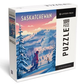 Lantern Press 1000 Piece Jigsaw Puzzle, Saskatchewan, Shred The Gnar, Snowboarding