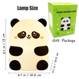 Gosyfeti Lovely Silicone Night Light for Kids, Colorful Touch Cute Panda Lamp, Dimmable Nursery Night Light for Child (Cute Panda)