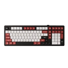 GK GAMAKAY TK101 98% Mechanical Keyboard Gasket Mounted, Hot Swappable, Pre-lubed Linear Switches, Tri-Mode Bluetooth/2.4GHz/USB-C 101 Keys RGB Backlit Gaming Keyboard (Black&Red, Saturn Swicth)