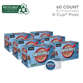 Swiss Miss Milk Chocolate Hot Cocoa, Keurig Single-Serve K-Cup Pods, 60 Count (6 Packs of 10)