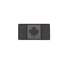 PVC Morale Patch - Canadian Flag - Black/Grey 1.5"x3"F