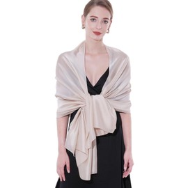 Stole Women's Festive Shoulder Scarf Evening Dress Women Scarf Shawl Chiffon Stole Thin Pashmina Summer, White-20
