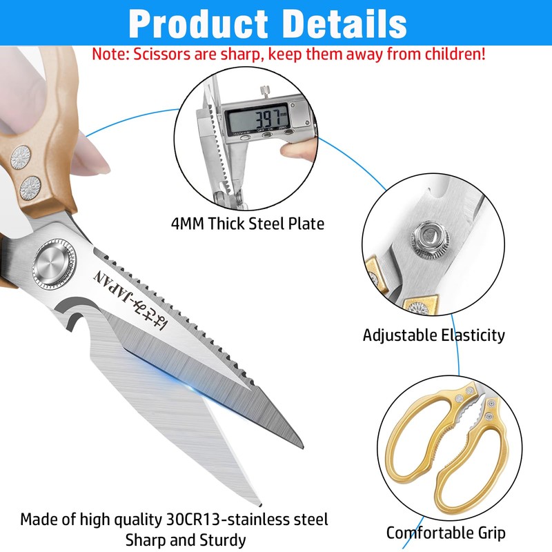 Kitchen Shears, Kitchen Scissors Heavy Duty,Multi-Function Heavy Duty Kitchen Scissors,