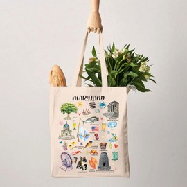 G2TUP Maryland State Souvenir Gift Maryland Travel Tote Bag Maryland Vacation Handbag Maryland Tourism Gift (Maryland Travel TB)