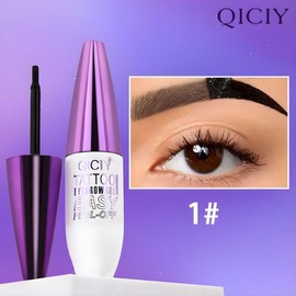 Easy Peel-Off Eyebrow Gel - Waterproof & Sweatproof, Long-Lasting Black or Brown Tattoo Tint, Film Forming, Medium Coverage for All Skin Types:_01#