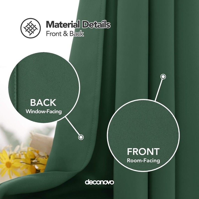 Deconovo Solid Blackout Curtain Eyelet Thermal Insulated Ring Top Curtain