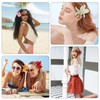 4 PCS Hawaiian Flower Hair Clips for Women,Hibiscus Hair Clip,Beach