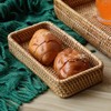 Small Wicker Tray, Rattan Tray Basket for Remotes, Keys, 8.27x4.33x1.57in