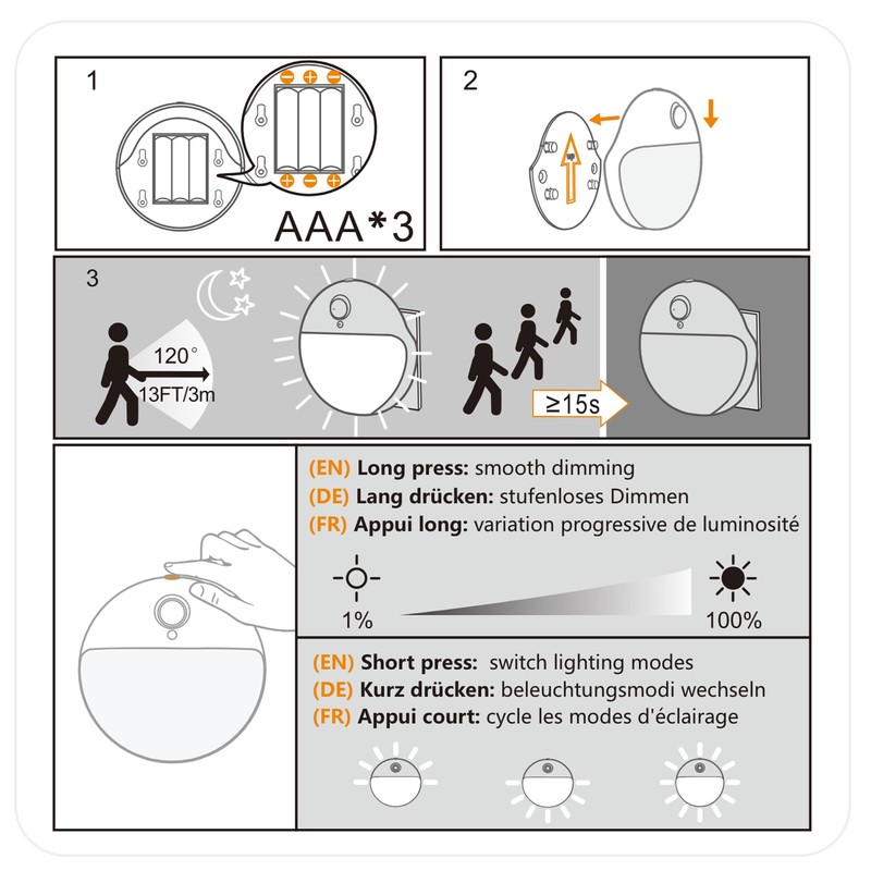 YUNLEX 2 Pack Purple Battery Night Light, Motion Activated Night