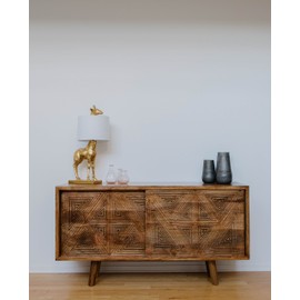 Creative Co-Op Resin Giraffe Table Lamp with Linen Shade, Distressed Gold