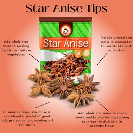 Meekus Premium Star Anise Whole - Aromatic Spice for Flavorful Seasoning & Tea- Pure Star Anise Seeds, Ideal for Culinary Use - 4 oz (1 Pack）