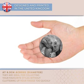 Destination Vinyl ltd Magnet for Refrigerator, Fridge BW - Cute Elephants Family Animal for Office, Cabinet and Whiteboard, Magnetic Stickers, 39506