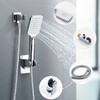 LCEVCGK Shower System, Shower Faucet Set Complete Square Rain Shower
