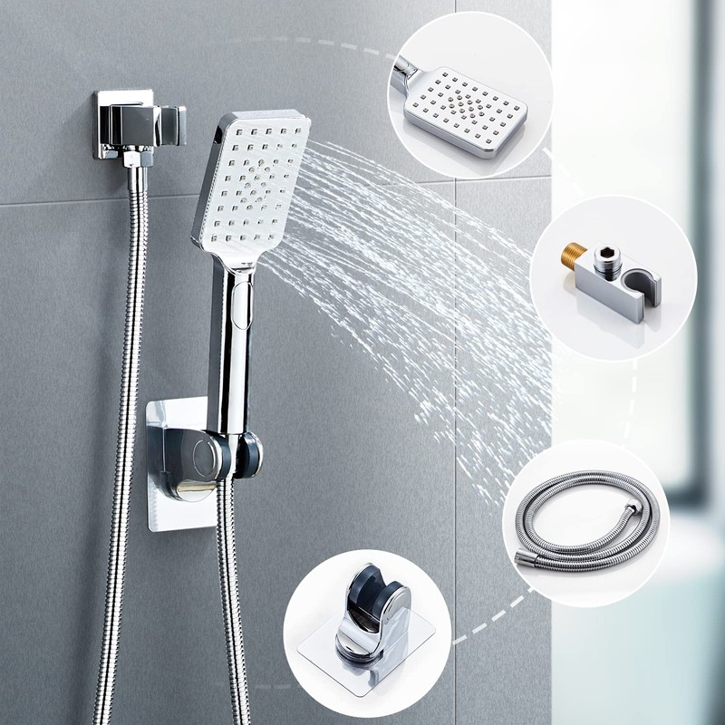 LCEVCGK Shower System, Shower Faucet Set Complete Square Rain Shower