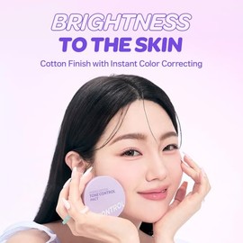I'M MEME Compacto - Pacto de Control de Tono de Algodón Morado | Polvo Prensado Coreano Con Complejo Morado Berry, Mineral, Translúcido, para Efecto Desenfoque, Polvo Fijante para Maquillaje, 0.33 Oz