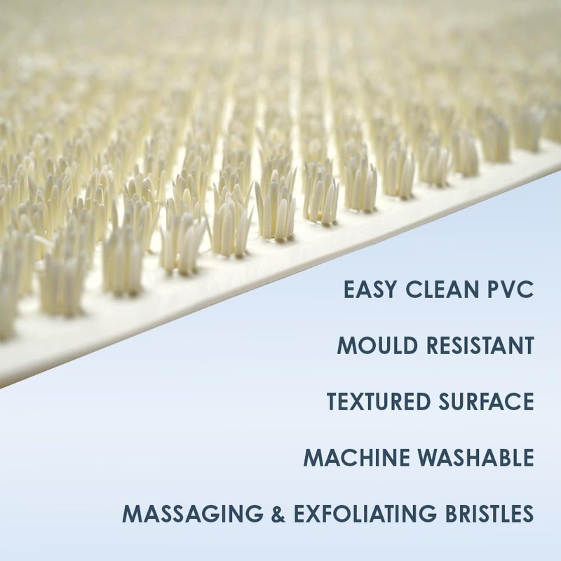 AQUALONA® Luxury Bath Mat, Anti-Mould Non-Slip – PVC, Machine Washable.