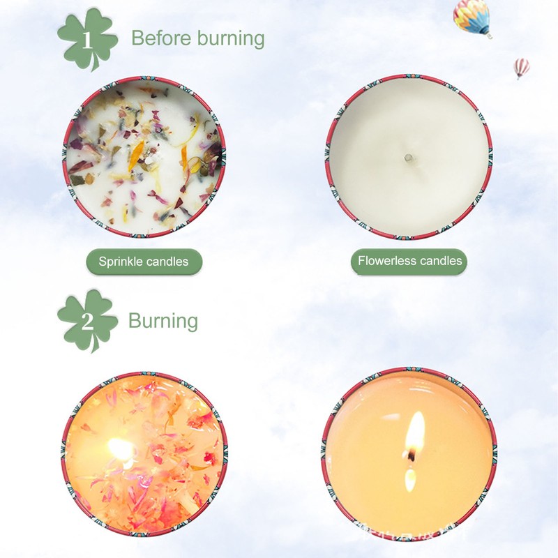 Scented Candles Set with Rose Lavender Lemon Cocoa Scents Portable