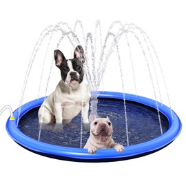 Splash Pad for Small Dogs - Non-Slip Thicken Sprinkler Pool Pet Summer Outdoor Durable Bath Pool Water Toys Fun Backyard Fountain Play Mat for Pet