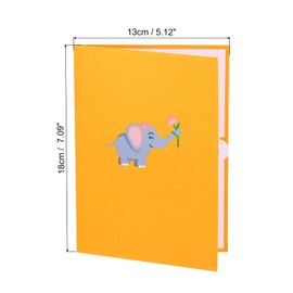 PATIKIL Greeting Cards, Elephant Thank You Cards Birthday Card with Envelope and Blank Note Card 3D for Women Friends Anniversary Valentine's Day Gold Tone