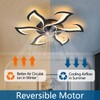 Dalouguan 32" Black Modern Ceiling Fan with Lights Remote Control,