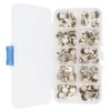 3 Boxes 150pcs Brooch Buttons White Rabbit Head Shape Detachable
