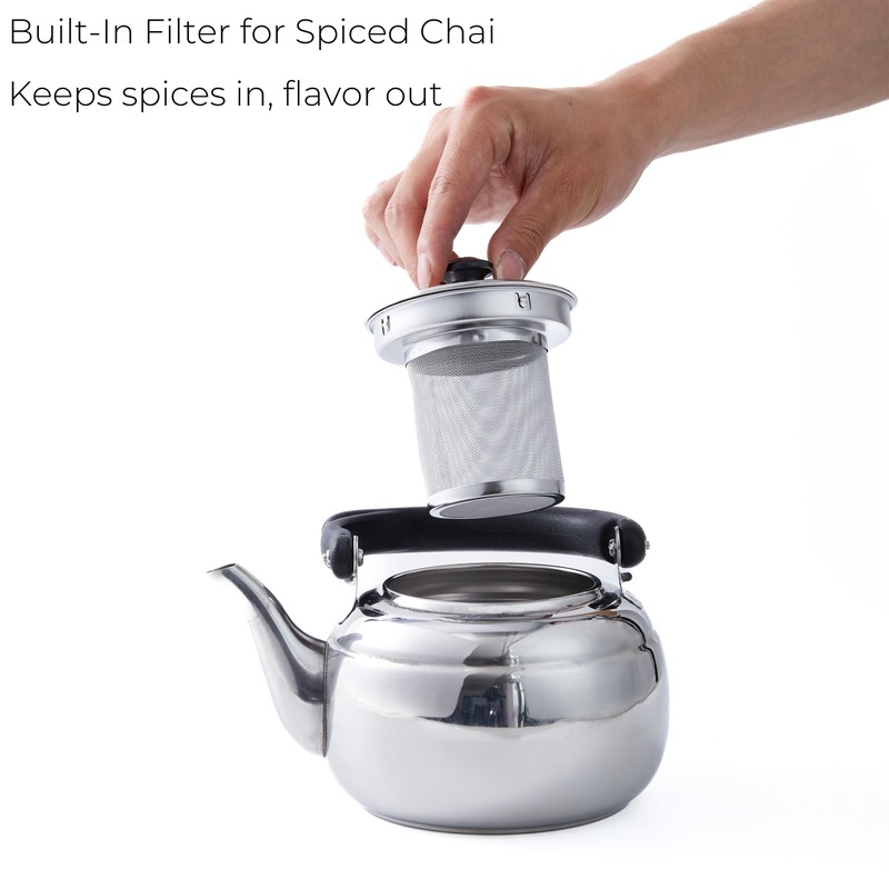 Stainless Steel Chai Pot for Stove & Electric Cooktop –