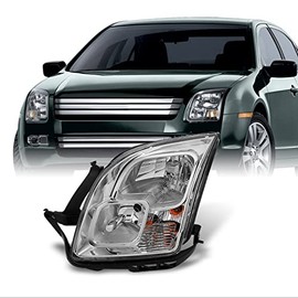 AKKON - For Ford Fusion Clear Chrome Driver Left Side Front Headlight Head Lamp Front Light Replacement