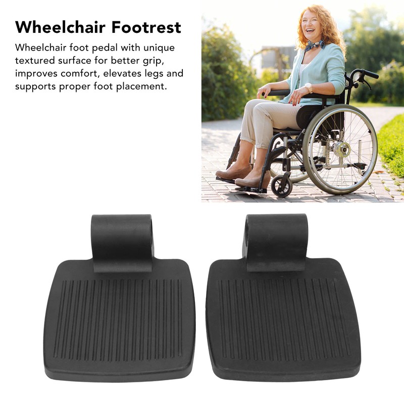2pcs Wheelchair Footrests Professional Plastic Replacement Wheelchair Footplate Pedal Accessory