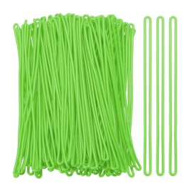PATIKIL Luggage Tag Loops Pack of 100 PVC Luggage Loop Straps Bag Pendant Loops Holder Worm Loops Pendant Holder for ID Bags Suitcase Label Fasteners Green