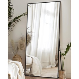 Antok Full Length Mirror, 71"x32" Floor Mirror, Floor Standing Mirror Freestanding Full Body Mirror with Stand for Bedroom, Hanging Mounted Mirror for Living Room Cloakroom, Black