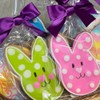 Easter Bunny Cookies- 6 Decorated Crunchy Shortbread Cookies Individually Wrapped