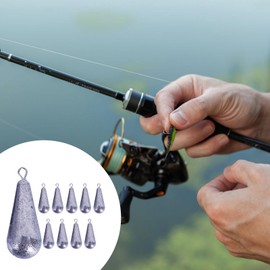 Drop Shot Weights - 10X Lead Sturdy Teardrop Shape Fishing Weights Sinkers,Multifunctional Fishing Dropshot Rig, Reusable Dropshot Weights for Freshwater or Saltwater Fish