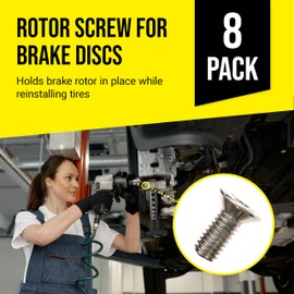 Mission Automotive Rotor Screws - Stainless Steel Brake Retaining Screws - Compatible with Honda, Acura, Hyundai & Kia Models for Disc Brake Rotor Maintenance - Pack of 8