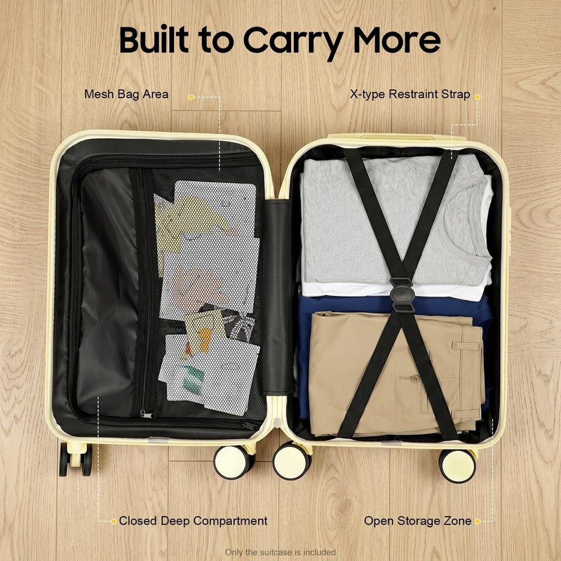 20 Inch Carry On Luggage Suitcase, Lightweight Hardshell Travel Suitcase