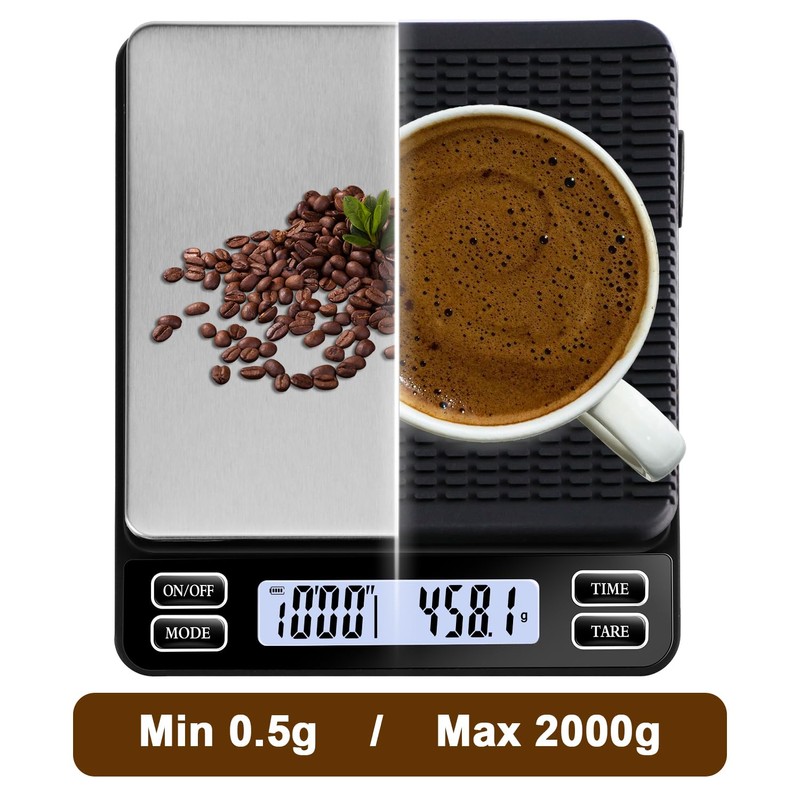 ACCT Premium Coffee Scale with Timer and USB Charging, Espresso