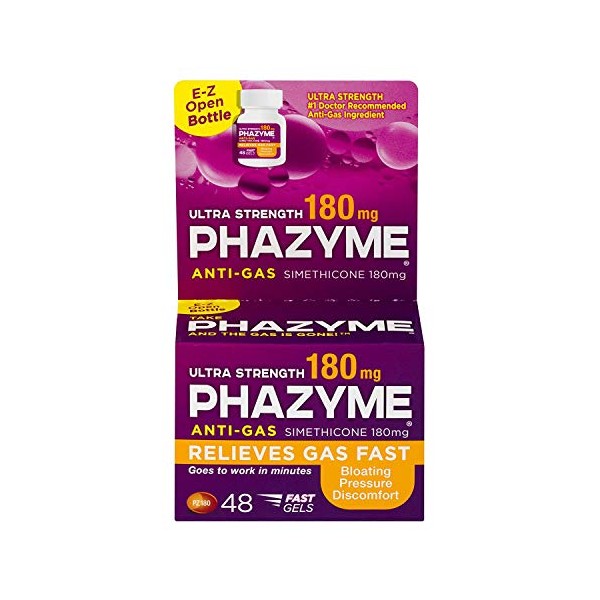 Phazyme Anti-Gas Ultra Strength 180 mg Softgels - 48 ct, Pack of 6