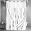 SSCRCUSLY 71x84 Inches White No Hook Grey Striped Shower Curtain