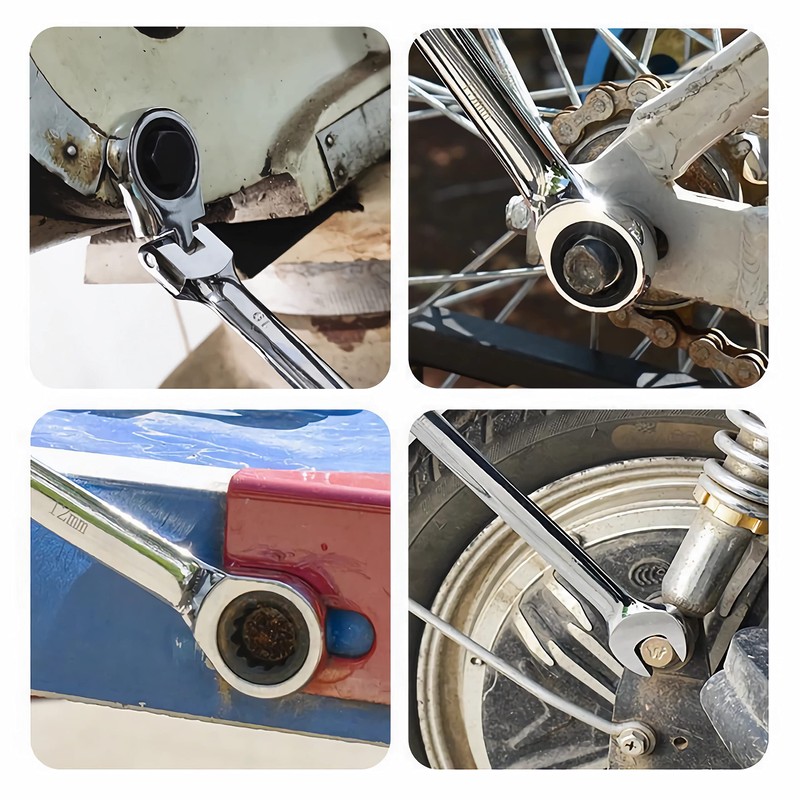 FOCMKEAS Double Box End Ratcheting Wrench 14mm x 15mm Metric