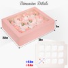 Gcardist Auto-pop Up 12 Cupcake Boxes with Window Pink 6