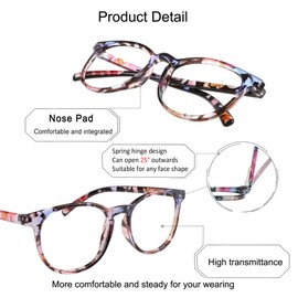 YEIN Blue Light Blocking Glasses, Spring Hinge Photochromic Pink Sunglasses, Anti Eyestrain, Computer Reading Glasses, Gaming Glasses, TV Glasses for Women, Anti Glare