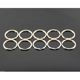 Unbranded 10 Pieces/Pack 24mm Nickel Plated Steel Split Key Rings Key Chains