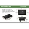 SmartSylva 21" Black Undermount Bathroom Sink, Rectangular Porcelain Ceramic Lavatory