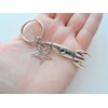Rocket Ship & Star Charm Keychain, Space, Aerospace Themed Keychain